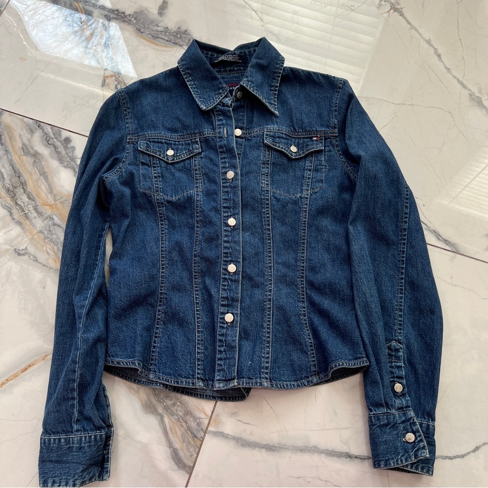 VTG Tommy Hilfiger Women’s Dark Wash Denim Cotton Shirt Medium
